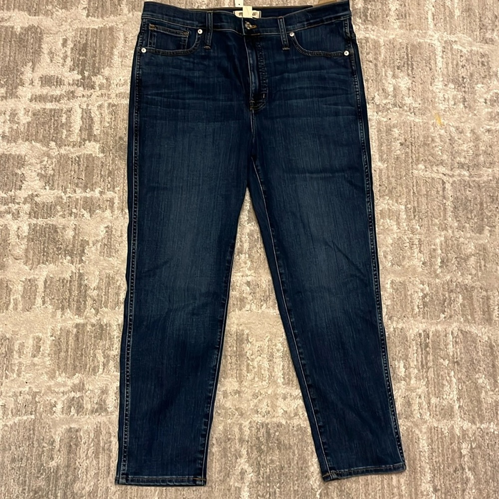 Madewell Stovepipe Dark Indigo High Rise Jeans